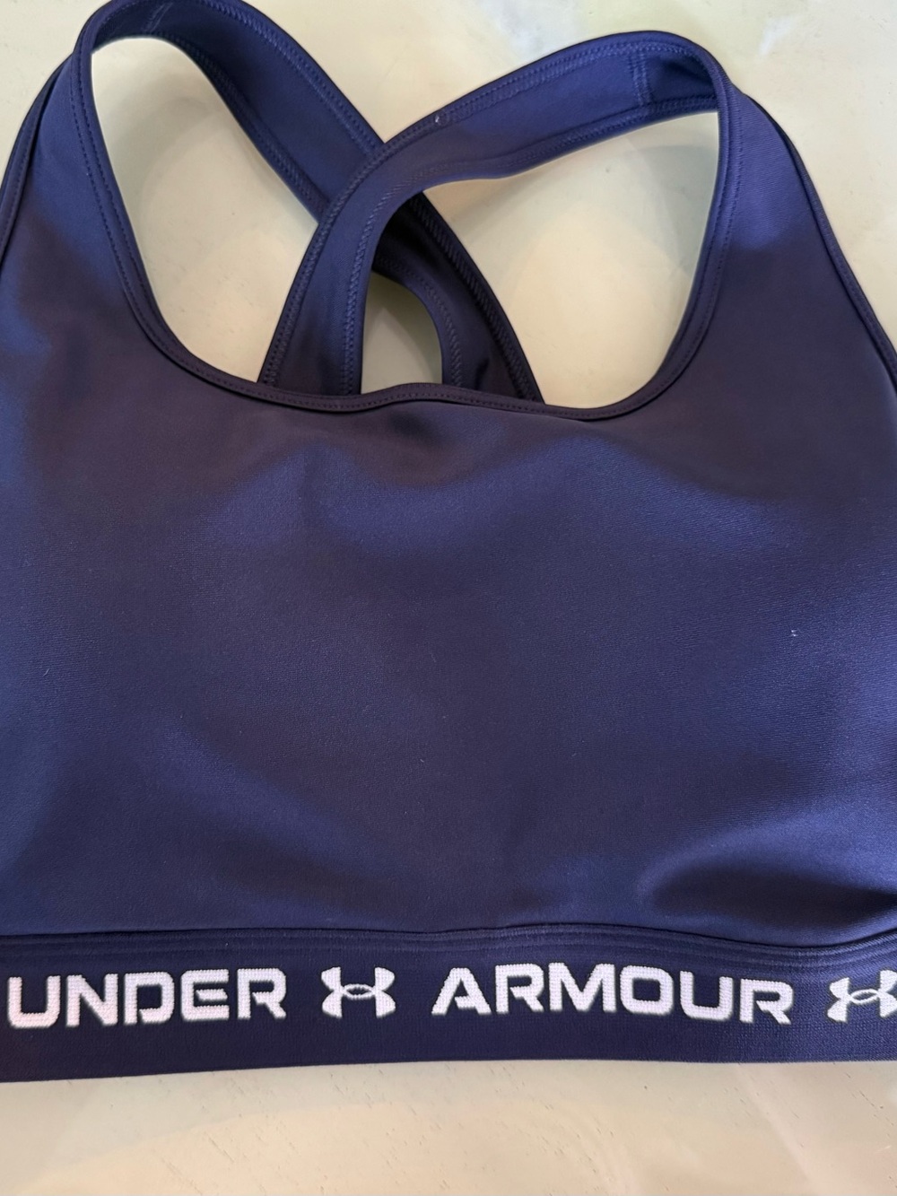 Under Armour Navy Crossback Logo Band Sports Bra
